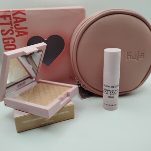 KAJA Pink Makeup Bag & Kylie Highlighter& Glow Recipe Serum Bundle